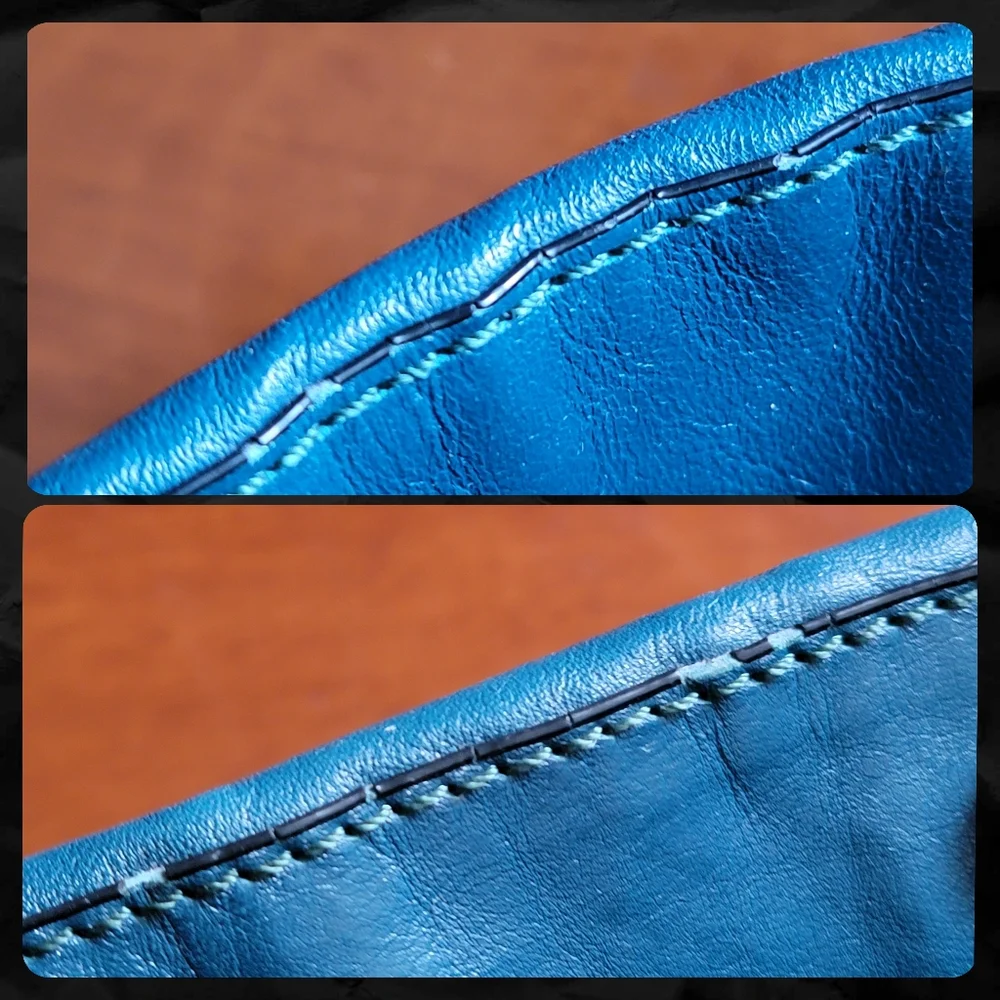 Coach 26257 Madison Phoebe Gathered Teal Leather Shoulder Bag